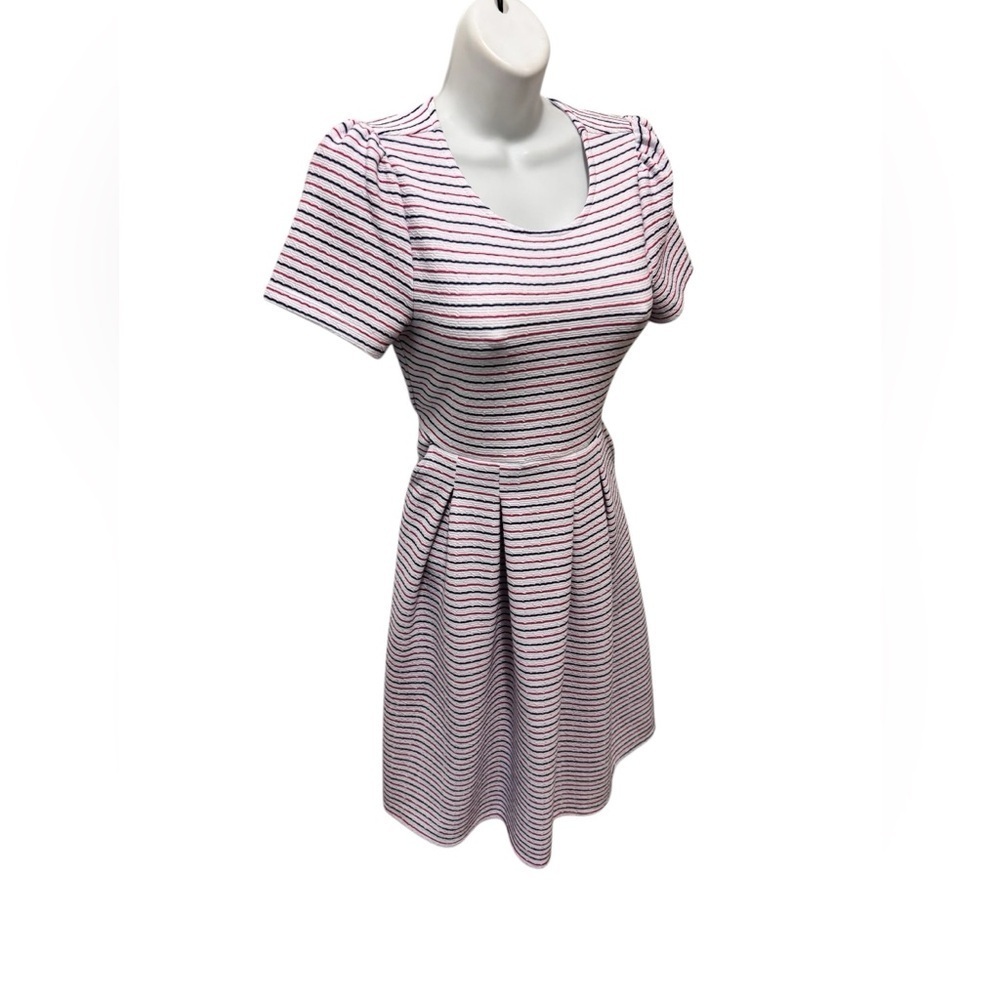 Draper & James RSVP Americana July 4th Fit n Flare Dress W/Pockets Sz S Textured